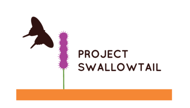 Project Swallowtail logo showing butterfly and pink flowering plant